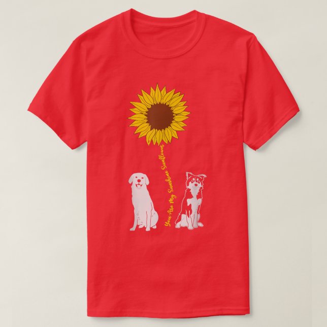 You Are Sunflower My Sunshine Cute Pug Dog Owners  T-Shirt (Design Front)