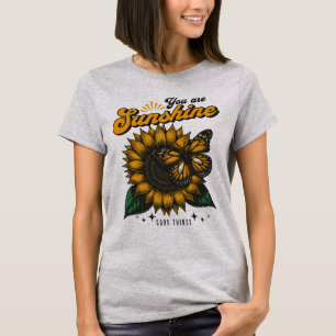 You Are Sunshine - Sunflower & Butterfly  T-Shirt