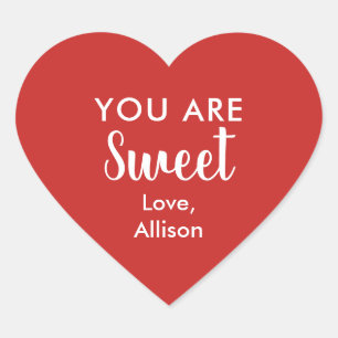 You Are Sweet Stickers, Valentine's Day Gift Tags
