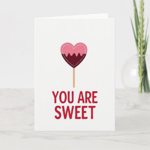 You Are Sweet Stitched Lollipop Card