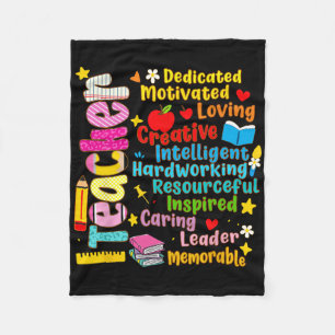 You Are Teacher Dedicated Motivated Back To School Fleece Blanket