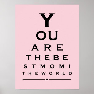 You are the best mum in the world eye chart prints