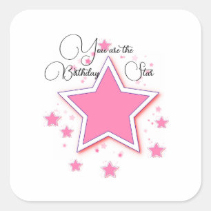 You Are The Birthday Star Personalise Sticker