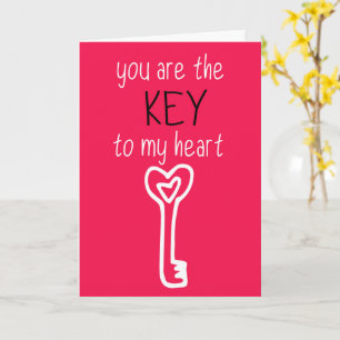 You Are The Key To My Heart Valentines Card