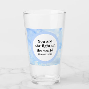 You are the Light Bible Verse Sky Blue Christian Glass