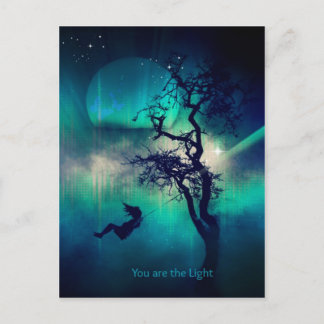 You Are the Light Turquoise Postcard