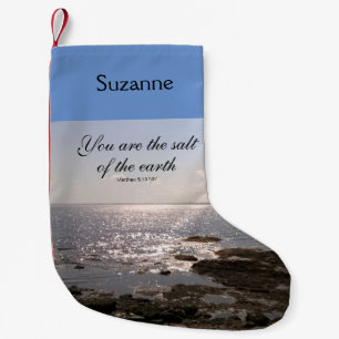 You Are The Salt of the Earth Ocean Lover's Blue Small Christmas Stocking