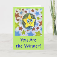 You Are the Winner, cartoon Star greeting card