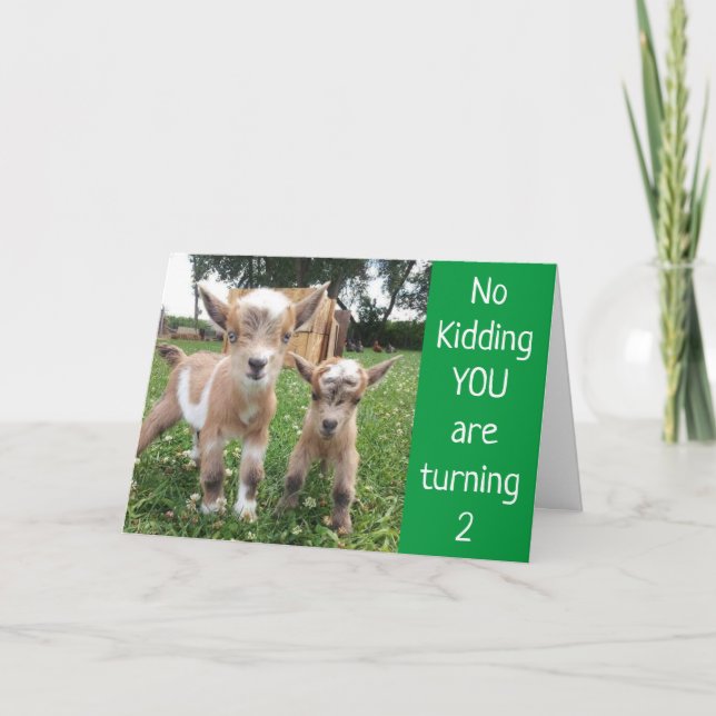 **YOU ARE TURNING 2** NO KIDDING! BIRTHDAY CARD (Front)