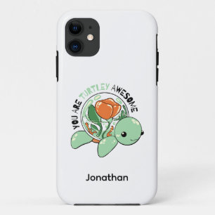 You Are Turtley Awesome Flower Succulent Turtle Case-Mate iPhone Case
