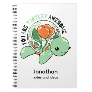 You Are Turtley Awesome Flower Succulent Turtle  Notebook