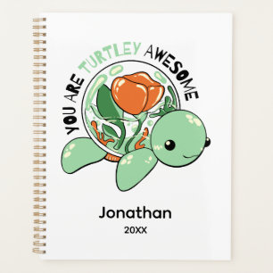 You Are Turtley Awesome Flower Succulent Turtle Planner