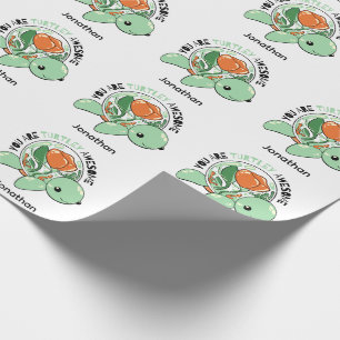 You Are Turtley Awesome Flower Succulent Turtle Wrapping Paper