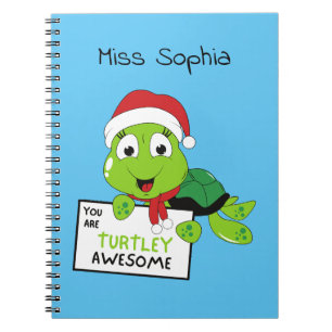 You Are Turtley Awesome Funny Turtle Puns Blue Notebook