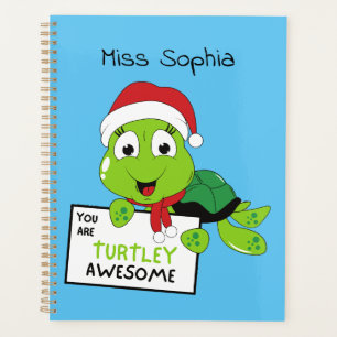 You Are Turtley Awesome Funny Turtle Puns Blue Planner