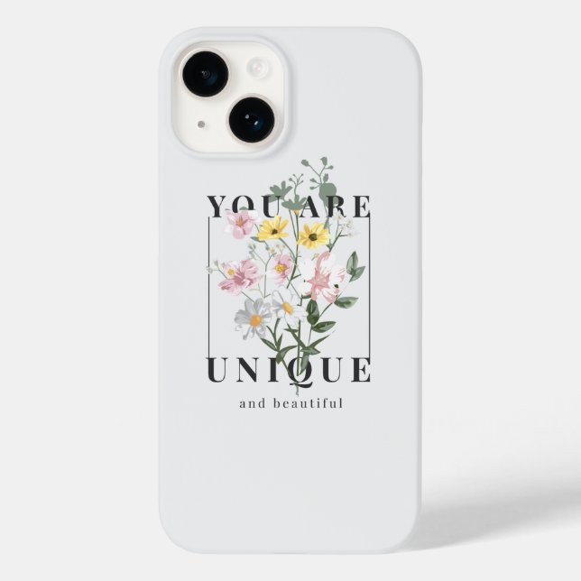 You are Unique Floral Slogan Case-Mate iPhone Case (Back)