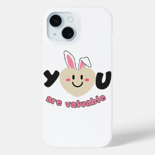 You Are Valuable Motivational Art - Cute Heart iPhone 15 Case
