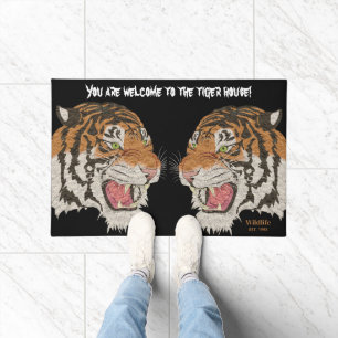 You are welcome to the famous tiger house Black Doormat