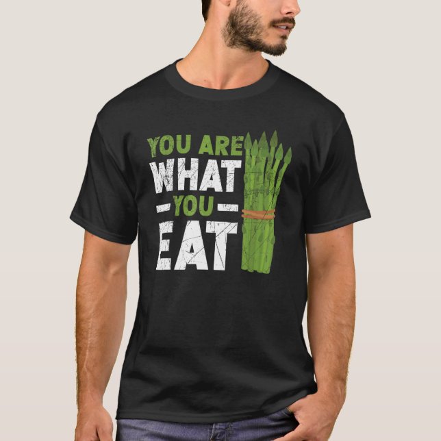 You Are What You Eat Asparagus Vegetable Vegetaria T-Shirt (Front)
