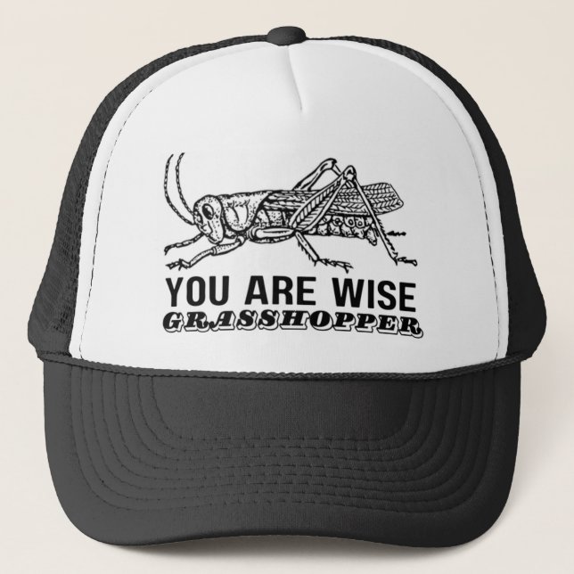 YOU ARE WISE GRASSHOPPER TRUCKER HAT (Front)