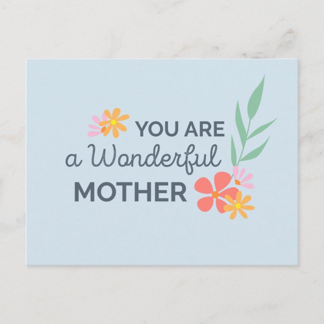 You Are Wonderful Mother's Day | Postcard (Front)