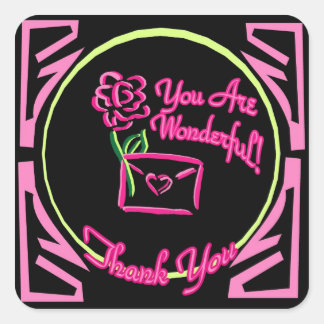 You Are Wonderful Thank You Sticker
