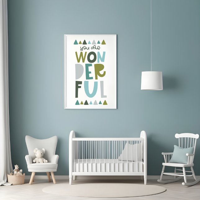 You Are Wonderful Typography Kids Poster (Creator Uploaded)