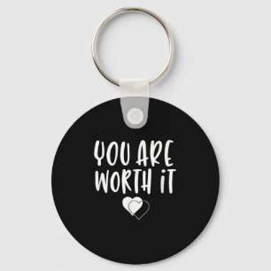 You Are Worth It Cute Motivational Women Hearts De Key Ring