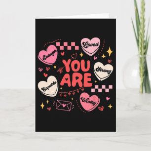 You Are Worthy Beautiful Loved Enough Valentine Ca Card