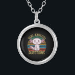 You Axolotl Questions Retro 90s Funny Axolotl Silver Plated Necklace<br><div class="desc">Funny Axolotl T-shirt,  Cute Axolotl T-shirt, Vintage Sunset with Axolotl,  You Axolotl Questions T-Shirt</div>