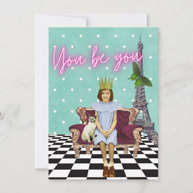 You Be You Empowering Girl Pop Art   Card (Front)