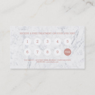 You beauty rose gold script marble loyalty punch card