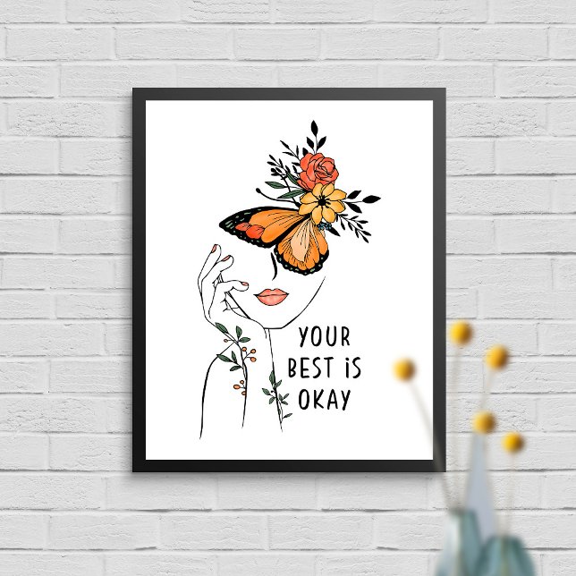 You Best is Okay Butterfly Floral Poster (Creator Uploaded)