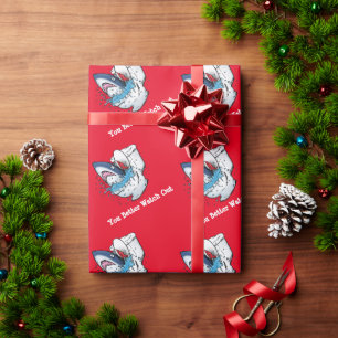 You Better Watch Out Santa Shark Wrapping Paper