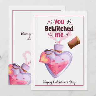 You Bewitched Me Romantic Love Potion Graphic Holiday Card