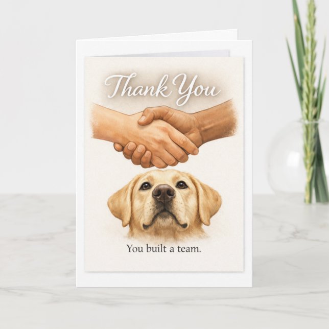 You Built a Team – Yellow Labrador Guide Dog Card (Front)