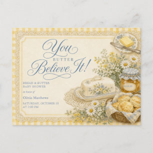You Butter Belive it Bread and Butter Baby Shower Invitation Postcard