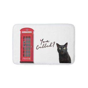 'You Called?' Custom Red Phone Booth Pet Photo Bath Mat
