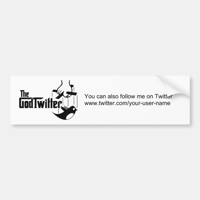 You can also follow me on Twitter .... Bumper Sticker (Front)