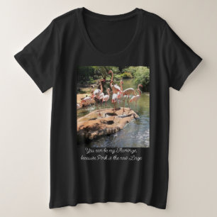 You can be my Flamingo, ... Women's Black Plus Size T-Shirt