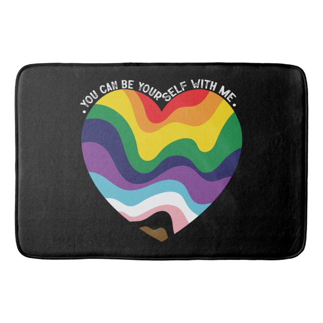 You Can Be Yourself With Me LGBT Transgender Gay  Bath Mat (Front)