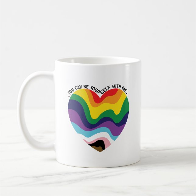 You Can Be Yourself With Me LGBT Transgender Gay  Coffee Mug (Left)