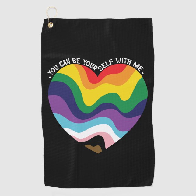 You Can Be Yourself With Me LGBT Transgender Gay  Golf Towel (Front)