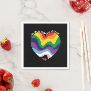 You Can Be Yourself With Me LGBT Transgender Gay Napkin