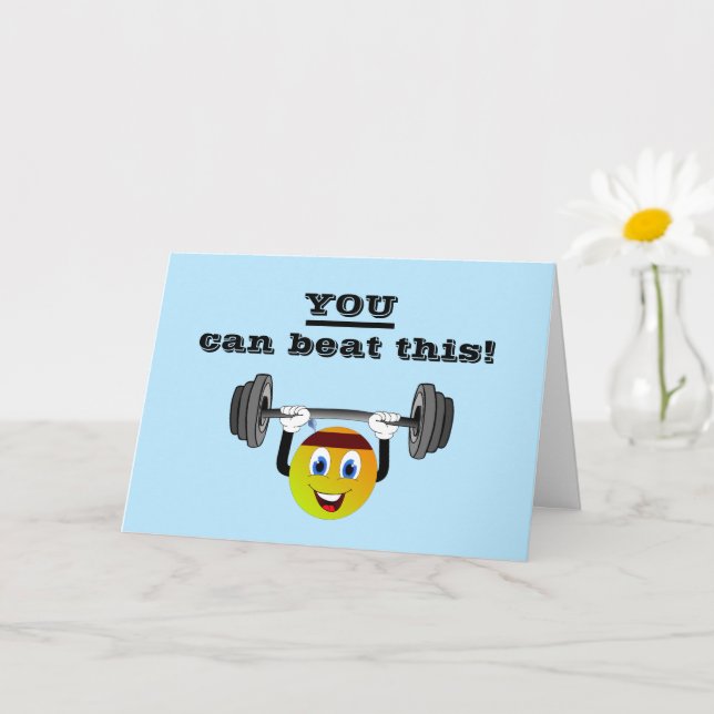 You Can Beat This Smiley Get Well Card (Small Plant)