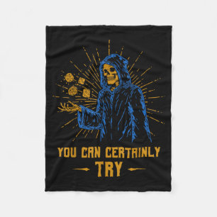 You Can Certainly Try Skeleton Wizard Fantasy Meme Fleece Blanket