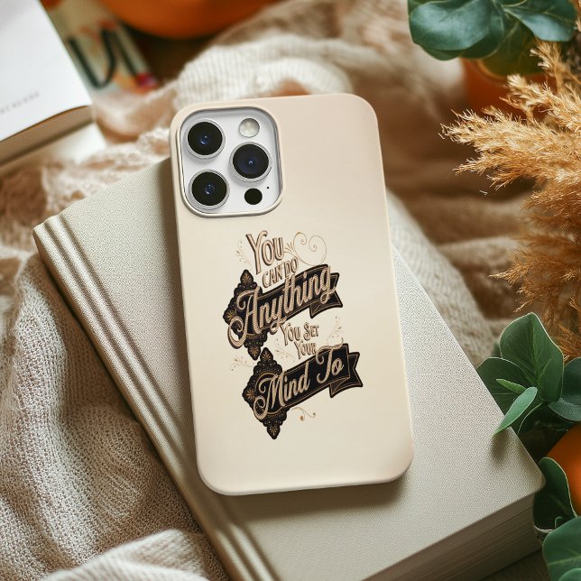 You Can Do Anything Quote Brown Beige Case-Mate iPhone Case (Creator Uploaded)