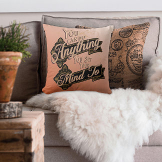 You Can Do Anything Quote Terracotta Pink Cushion