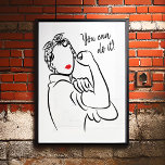 You Can Do It Stylish and Modern Rosie The Riveter Poster<br><div class="desc">You Can Do It Stylish and Modern Rosie The Riveter Poster - This inspiring poster features an image based on the uber cool “We Can Do It!” American propaganda poster. Associated with Rosie the Riveter who was instrumental in the movement of women into the paid industrial workforce during World War...</div>