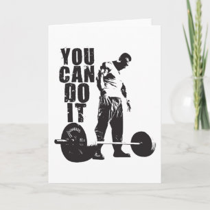 YOU CAN DO IT. Weight Lifting Workout Motivational Card
